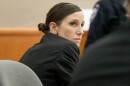 Kouri Richins, a Utah mother accused of fatally poisoning her husband, looks on during her murder trial at the Summit County Justice Center outside Park City, Utah, Monday, Feb. 23, 2026.