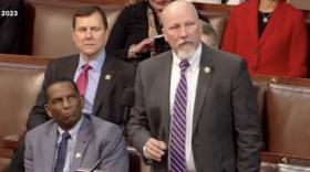 Rep. Chip Roy, R-Austin, speaks from the floor of the U.S. House of Representatives on Tuesday during the vote for speaker. He voted against Rep. Kevin McCarthy, R-Calif., three times.