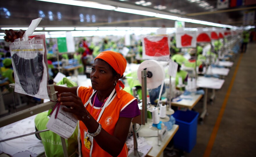 The anchor tenant of the Caracol Industrial Park is the Korean clothing giant SAE-A. Employees make T-shirts that will be shipped to a discount retailer in the United States.