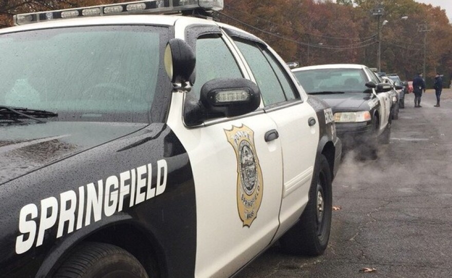 Police cruisers in Springfield, Massachusetts.