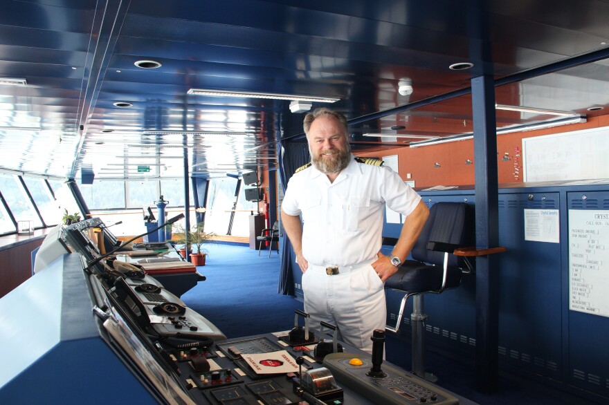 Capt. Birger Vorland of the Crystal Serenity has spent 38 years at sea. "Nobody has ever planned a cruise as diligently and as detailed as Crystal Cruises has done for this particular voyage," he says.
