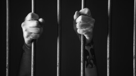 Hands holding a bar of prison