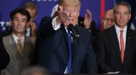 Republican presidential candidate Donald Trump speaks during a campaign event at Trump International Hotel on Friday, Sept. 16, 2016 in Washington. (Evan Vucci/AP)