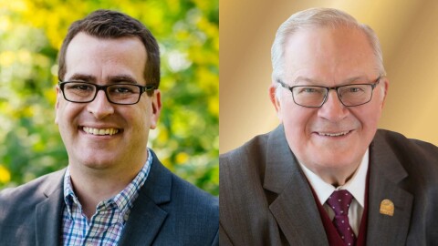 From left to right: Mike Hallquist and incumbent Steve Ponto.