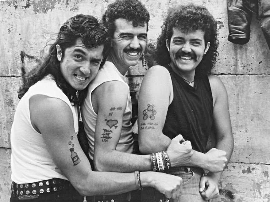 Sergio Arau (center) poses with fellow Botellita de Jerez bandmates. They were one of the most influential groups in the '80s after rock re-emerged in Mexico following 15 years of censorship and repression.