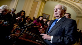 Senate Majority Leader Mitch McConnell, R-Ky., speaks to reporters Tuesday, Dec. 10, 2019, on Capitol Hill in Washington.