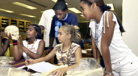 A group of Indianapolis Public Schools students takes part in one of the first Science Bound activities in 2005 on the Purdue University campus.