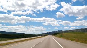 A stretch of empty highway in Montana