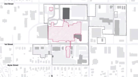 The current IU Health Bloomington Hospital sits on a 24-acre site that includes the main hospital, power plant buildings, parking garage and Kohr Administration Building.