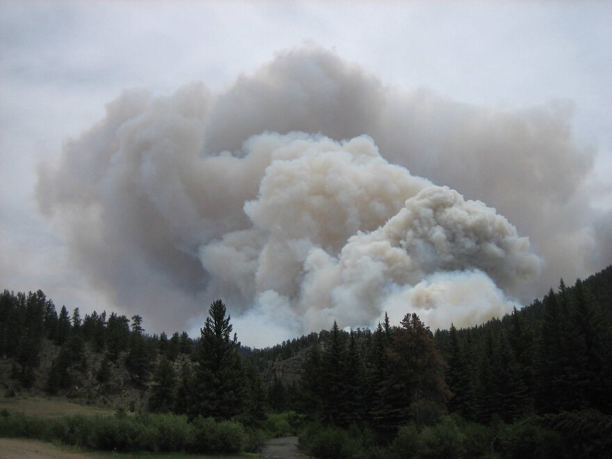 Smoke column from the High Park Fire near Fort Collins, CO in 2012