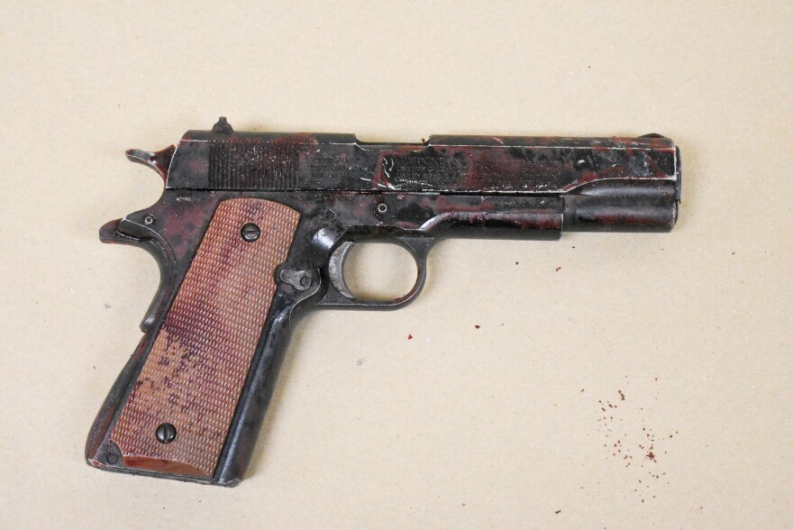 The airsoft gun police say Youngblood pointed at them during the standoff on Monday.