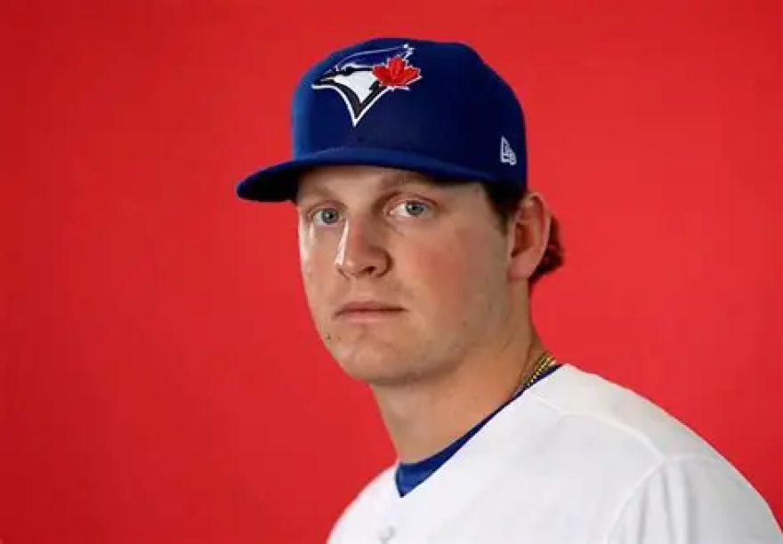 Hayden Juenger posed for Toronto Blue Jays roster picture