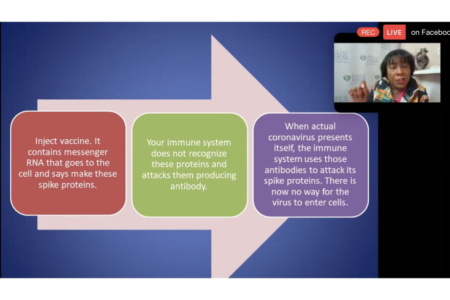 Slide show describes vaccination process.