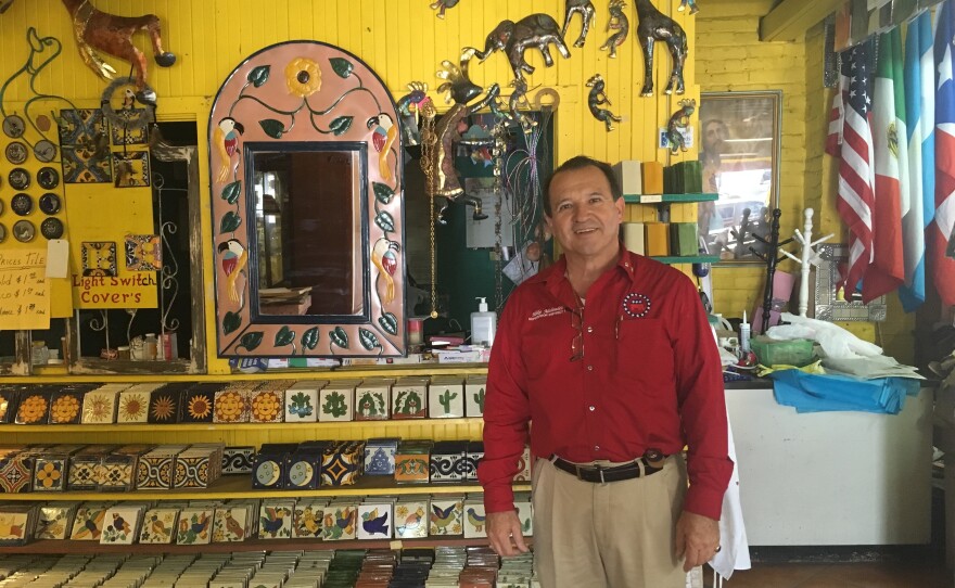 Mike Melendez is a Republican candidate for county supervisor. He sells Mexican crafts and rented out the rest of his store to the Arizona Republican Party.