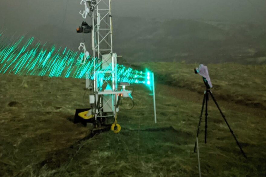 University of Utah researchers test instrumentation called Differential Emissivity Imaging Disdrometer which measures hydrometeor mass, size and density of snowflakes, at Red Butte Canyon.