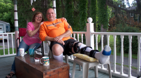 Barb and Louis Emerson at their home in Gorham, NY. (Bret Jaspers/WSKG News)