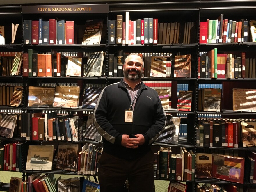 Matt Reeves works in the Kansas City Public Library’s Missouri Valley Room.