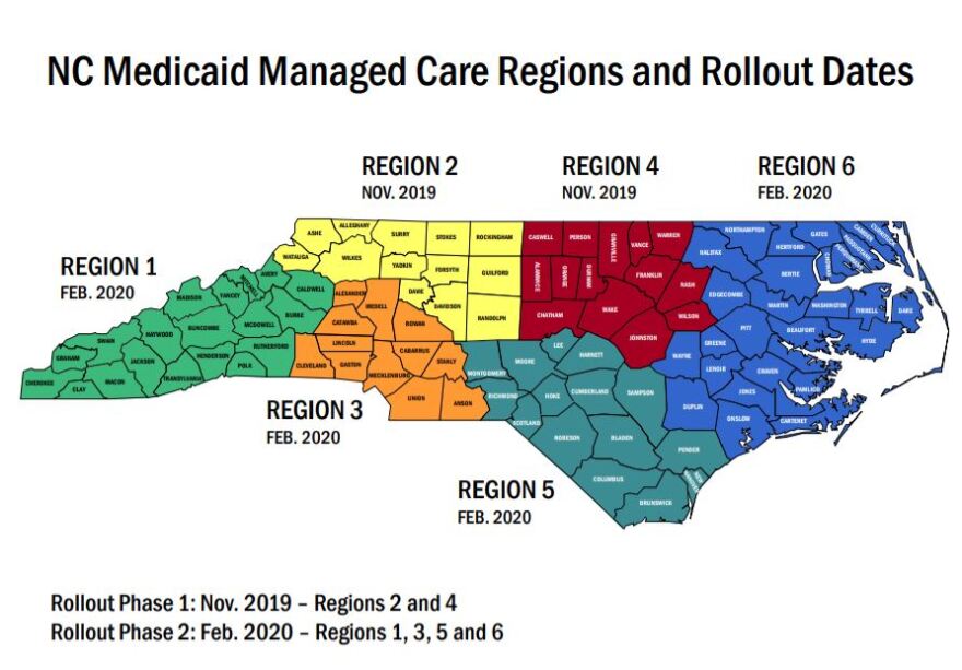 The state is rolling out the Medicaid plan in phases. Patients from regions of the state will be starting at different times. 