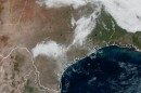 NOAA satellite image showed cloud cover over San Antonio on Oct. 27, 2025
