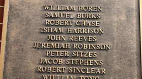 Plaque on the Madison County Courthouse honoring Revolutionary War Soldiers who came to Madison County, Missouri. Dedicated by the Captain Henry Whitener Chapter, NSDAR.