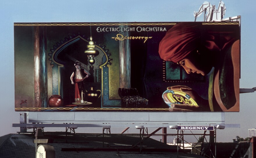 Electric Light Orchestra's <em>Discovery,</em> 1979 (Jet Records), art direction by Norman Moore and Paul Gross.