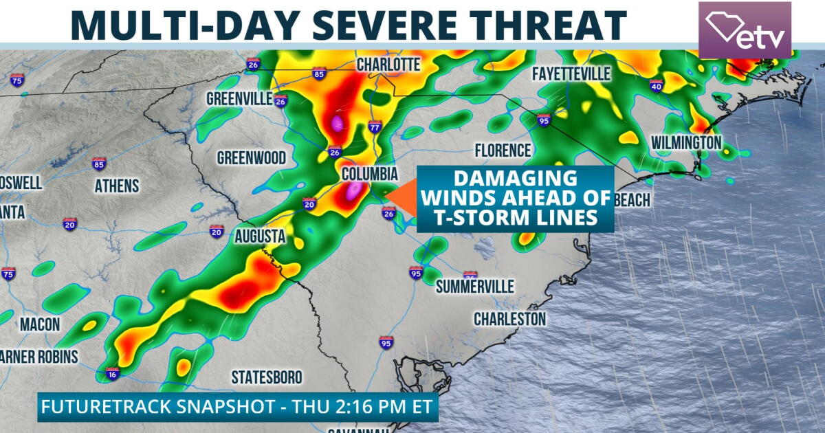 Strong storms possible Wednesday and Thursday | South Carolina Public Radio