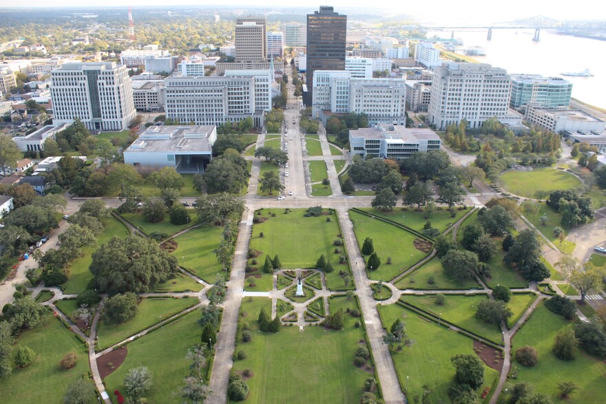 A view of downtown Baton Rouge from the top of the State Capitol on Nov. 12, 2021.