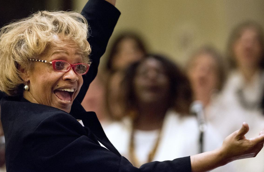 Sandra Pearson leads the Community Choir