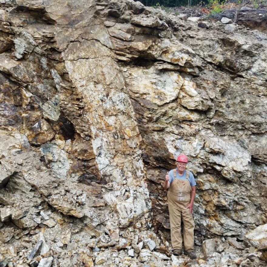 Gary Freeman at the site of a lithium deposit discovered on land owned by him and his wife Mary Freeman near the town of Newry.