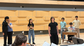 Students rehearse "Enea," an opera in two scenes, at Interlochen Center for the Arts. (Photo courtesy of Cynthia Van Maanen / Interlochen Arts Academy)