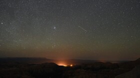 A Perseid meteor streaks across the sky above Inspiration Point early on August 12, 2016 in Bryce Canyon National Park, Utah. (Ethan Miller/Getty Images)