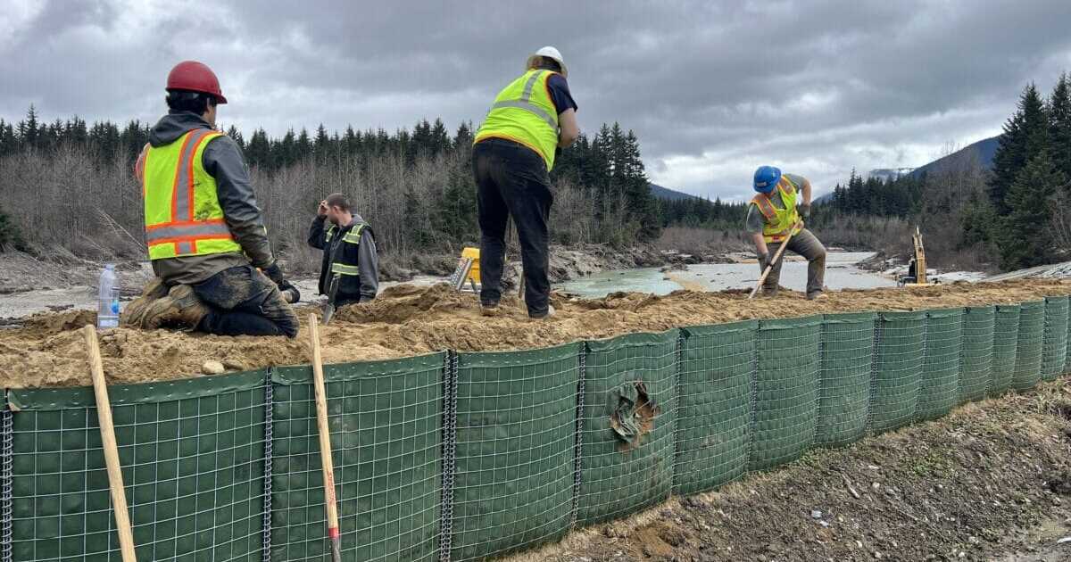 Juneau’s flood wall is being rebuilt to withstand a glacial outburst flood 30% larger than last year