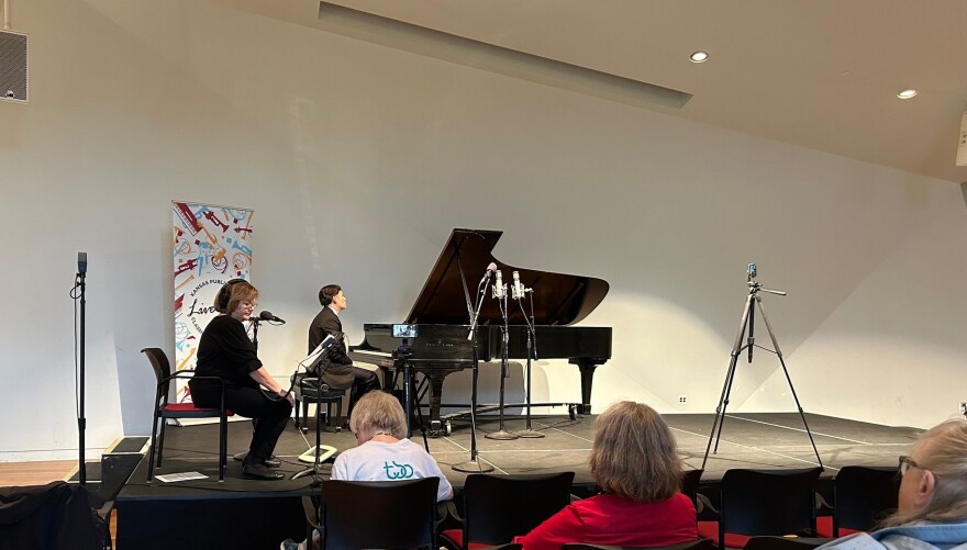 Lawrence, Kan. native, Koji Attwood, prepares for his Live Day performance ahead of the beginning of KPR's live broadcast.