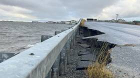 Damage along Kotzebue’s First Bridge on October 9. 