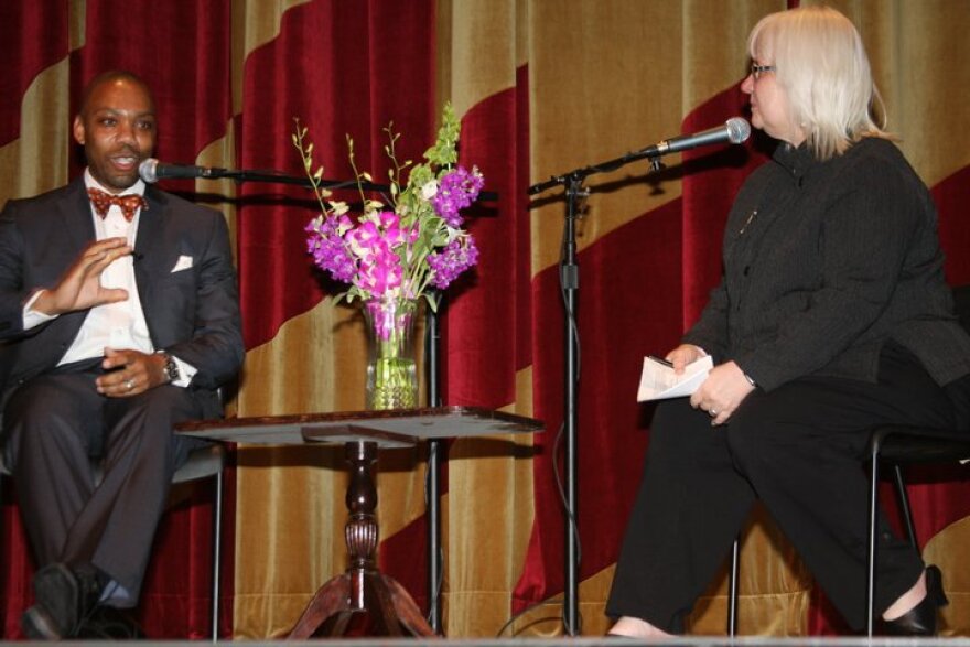 Susan interviews Andre Perry in front of a live audience at NOCCA.
