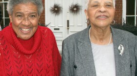 Sisters Ernestyne James Adams (right) and Althea James Truitt are concerned about the economy and today's political climate.