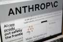 FILE - Pages from the Anthropic website and the company's logo are displayed on a computer screen in New York, Feb. 26, 2026.