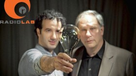 Radio lab logo and hosts