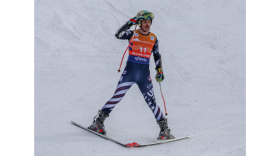 River Radamus placed sixth in the giant slalom on Sunday, Dec. 7, 2025.