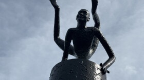 Terrafly, a 16-foot sculpture created by renowned Indian artist K.S. Radhakrishnan, was donated to the town of Pittsford by the Dogra Art Foundation. It was installed in the town's King's Bend Park and unveiled on Saturday, Oct. 10, 2026.