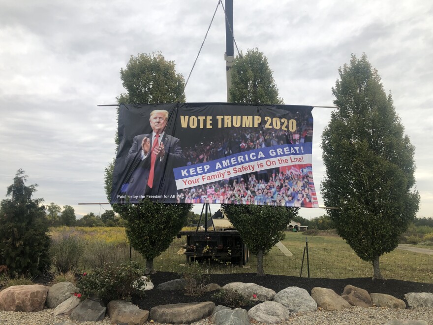 Trump Campaign Sign Outside of the Cedar Springs Pavilion in Tipp City