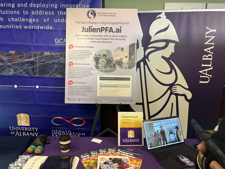 The UAlbany booth at the SUNY 2026 research expo. 