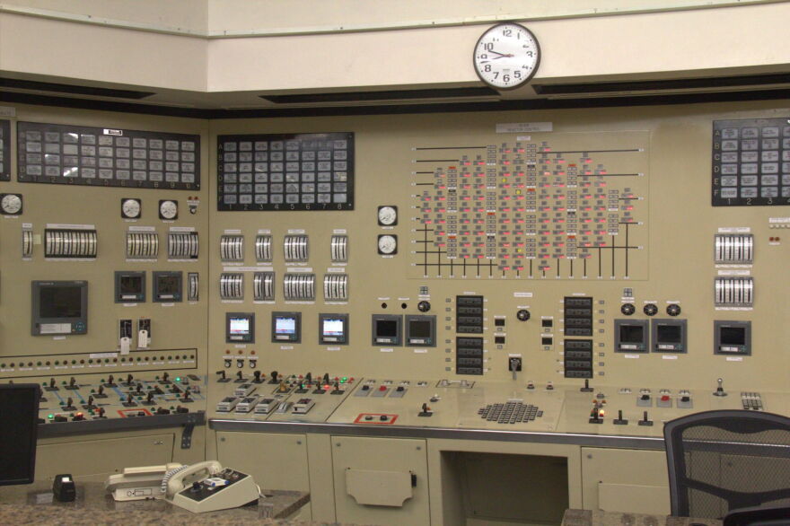 The inside of the Duane Arnold control room, which is filled with original technology from the 1960's.
