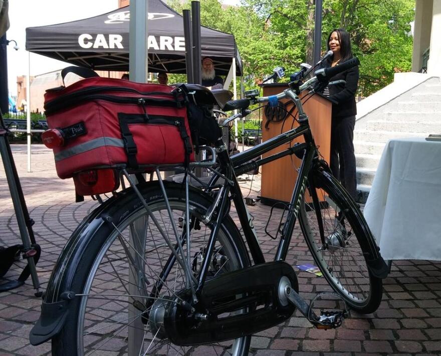 Photo of a bike at the program's announcement