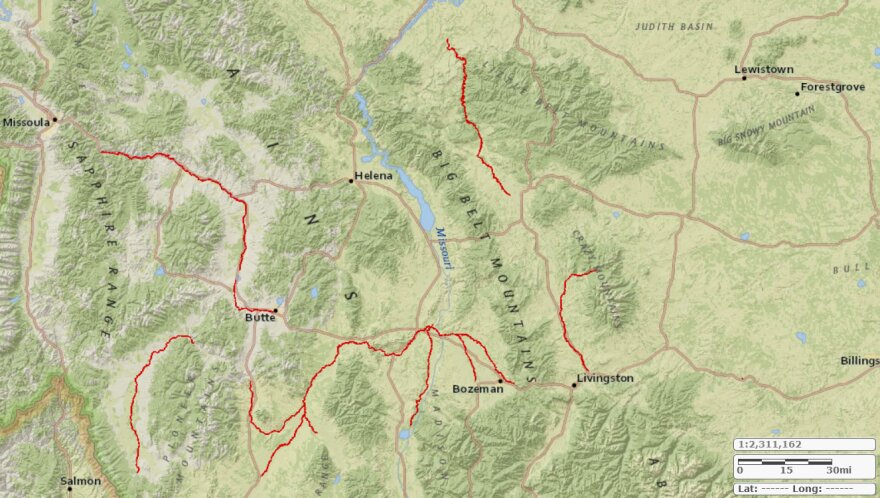Red lines on the map show waterbody restrictions and closures as of July 20, 2021.