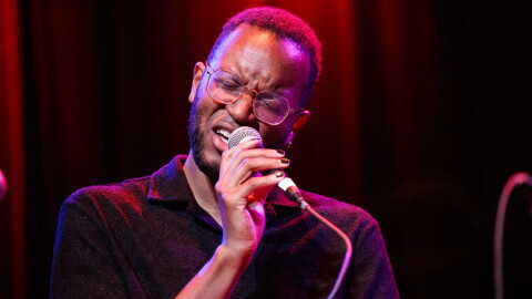 Vocalist Michael Mayo performs for workshop participants at 2026 Jazz Port Townsend.
