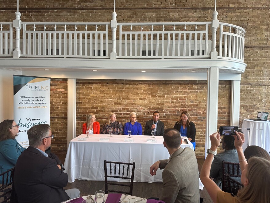 From left to right: Lisa Leath, Amber Rogers, Natalie English, Nicolas Montoya, Kristi Maida at the November 19 panel hosted by ExCEL NC