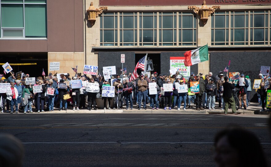 Thousands of people participated in Wichita's No Kings march and rally on March 28. The event joined more than 3,000 others across the country as a demonstration against the Trump administration.