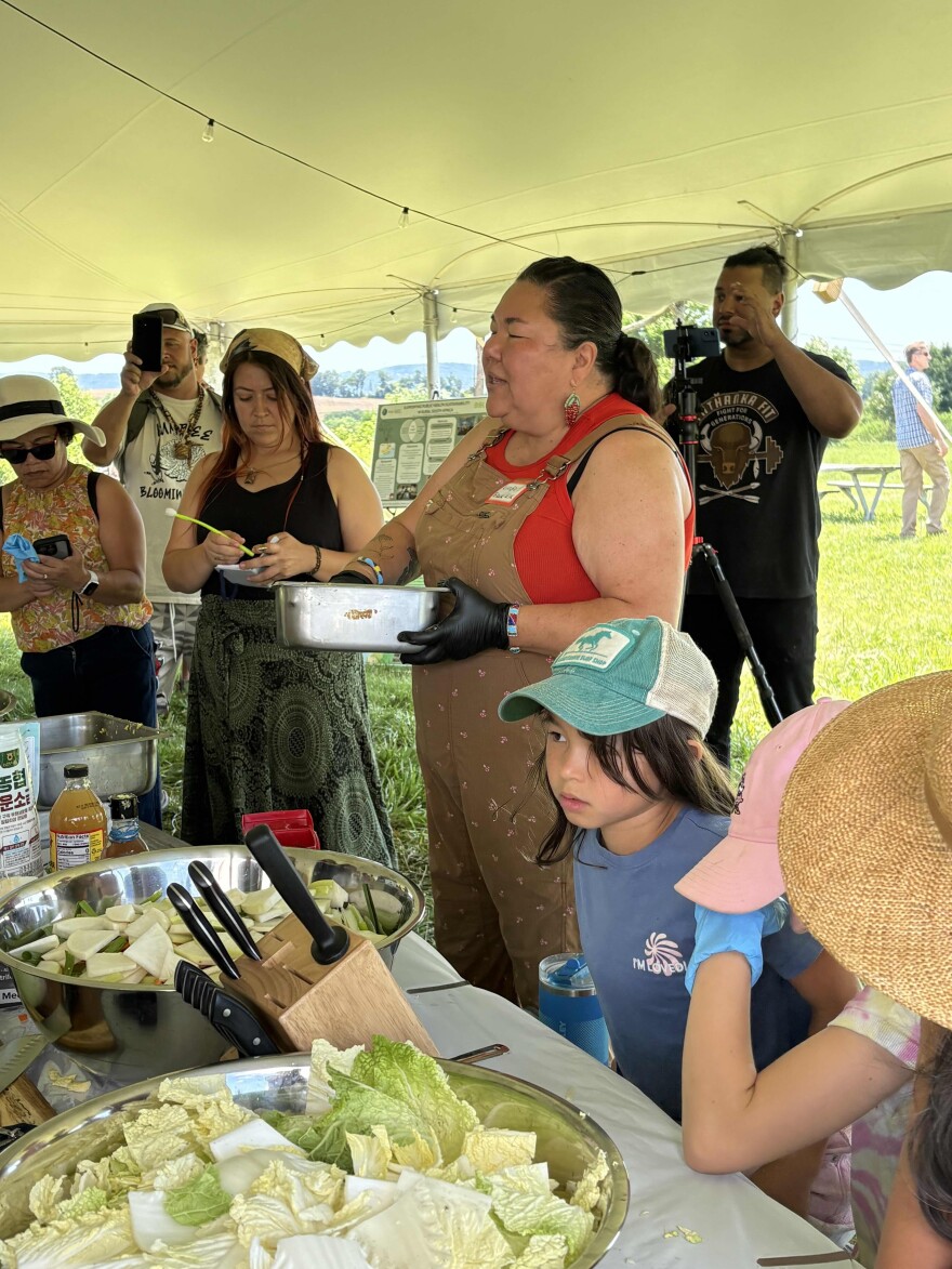 Ethnobotanist Linda Black Elk leads a session on food preservation and native spice mixes  on Saturday, June 13, 2026, at the REED Center for Ecosystem Reintegration in Middletown, Maryland.