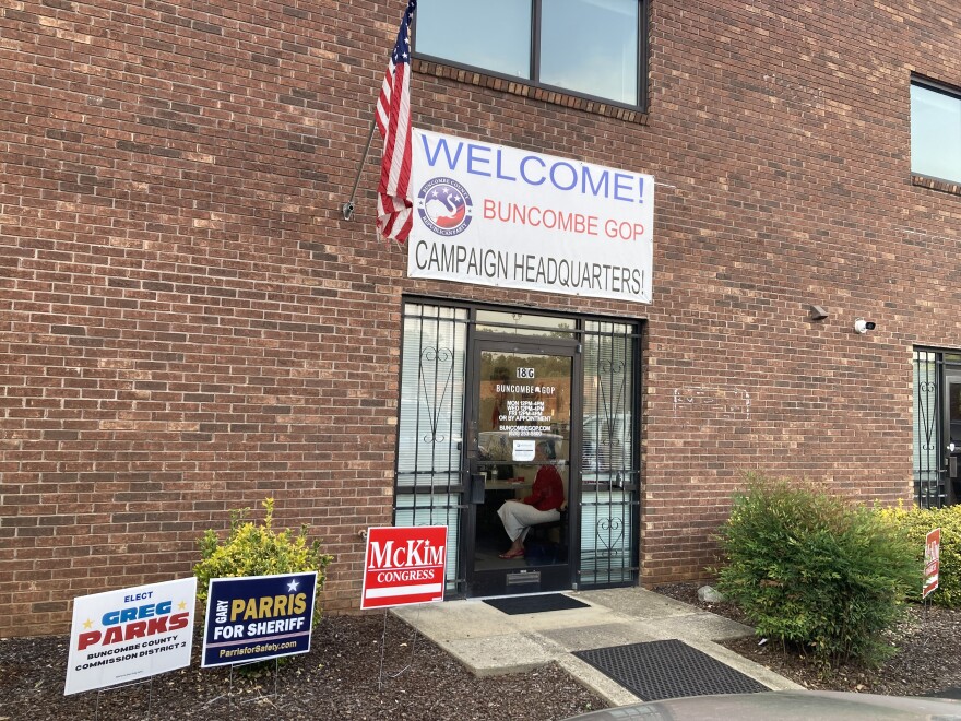 The Buncombe County Republican Party headquarters, as seen on Monday, Aug. 10, 2026.